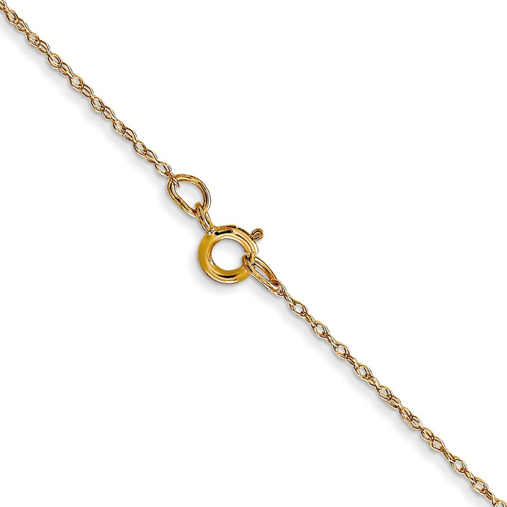 14K Yellow Gold 13 inch Carded .5mm Cable Rope with Spring Ring Clasp Children Necklace Chain