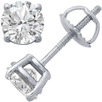 14k White Gold Four-Prong Diamond Stud Earrings stud earrings Goldia 