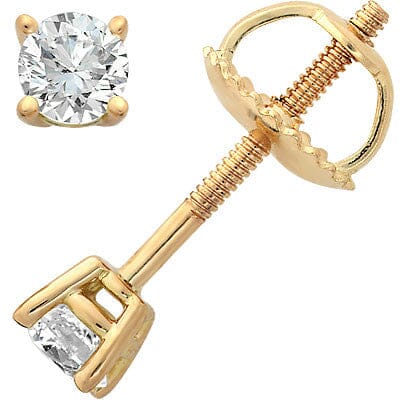 14k Yellow Gold Four-Prong Diamond Stud Earrings stud earrings Goldia 