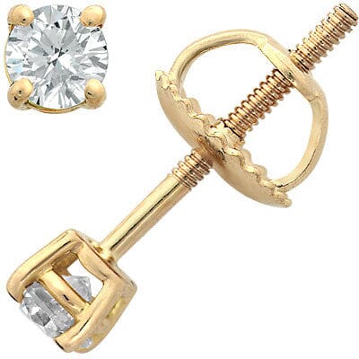 14k Yellow Gold Four-Prong Diamond Stud Earrings stud earrings Goldia 