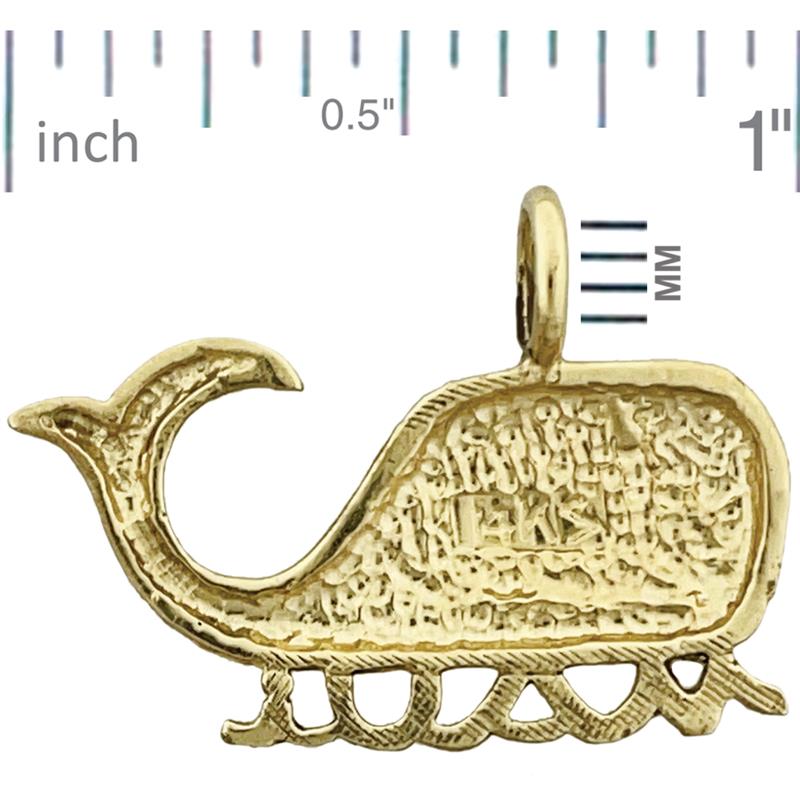 14K Gold Maui Whale Slide Pendant