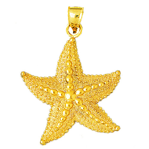 14K Gold Starfish Pendant