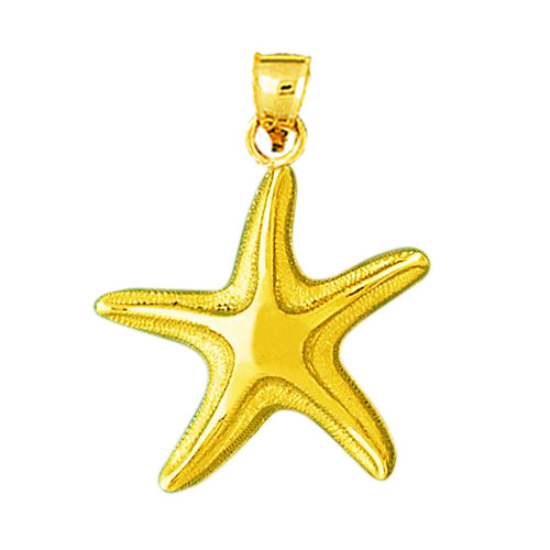 14K Gold 27MM Starfish Pendant