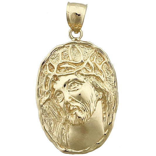 14K Gold Jesus Christ Face Medallion