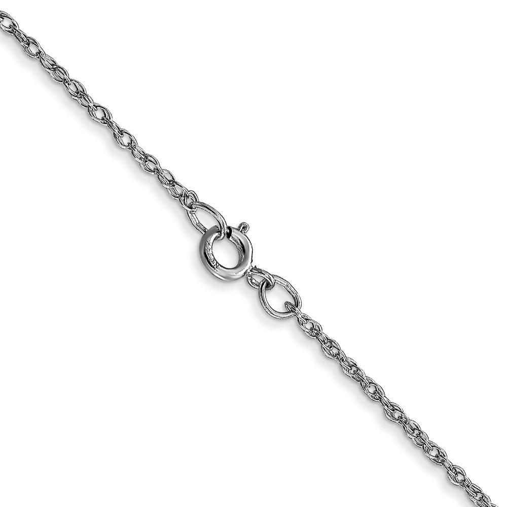 14K White Gold 18 inch Carded .95mm Cable Rope with Spring Ring Clasp Chain Necklace