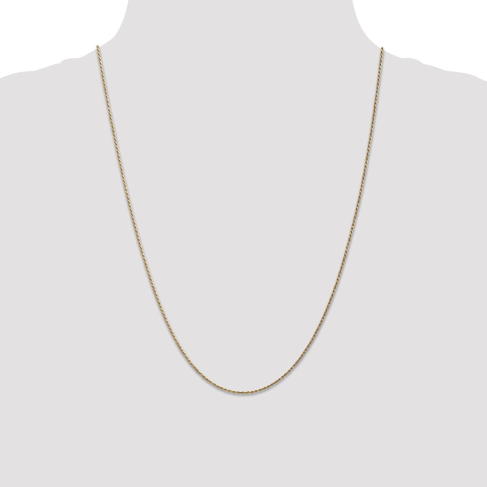 14K Yellow Gold 24 inch Carded .95mm Cable Rope with Spring Ring Clasp Chain Necklace