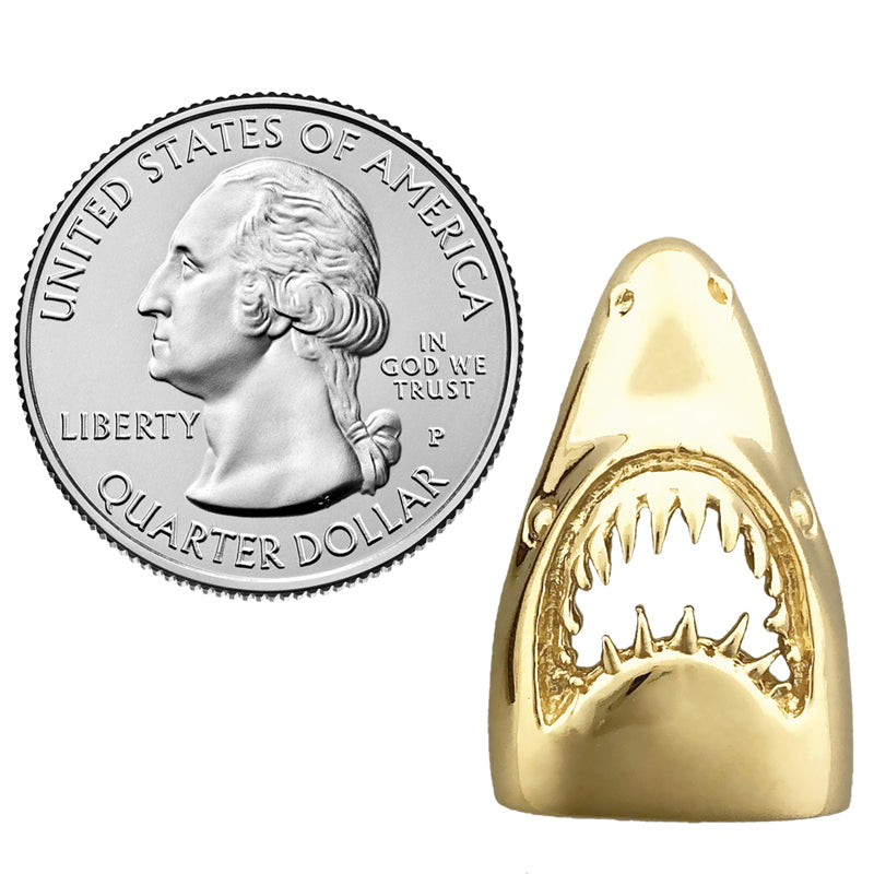 14K Gold Shark Jaws Pendant Slide