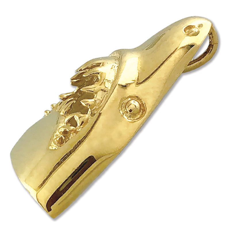 14K Gold Shark Jaws Pendant Slide