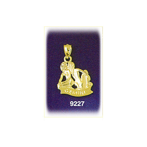 14K Gold 3-D Zodiac Gemini Charm