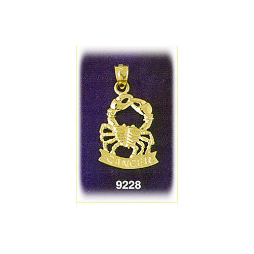 14K Gold 3-D Zodiac Cancer Charm