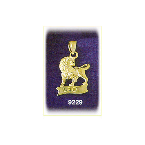 14K Gold 3-D Zodiac Leo Charm