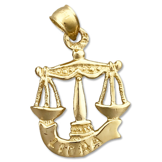 14K Gold 3-D Zodiac Libra Charm