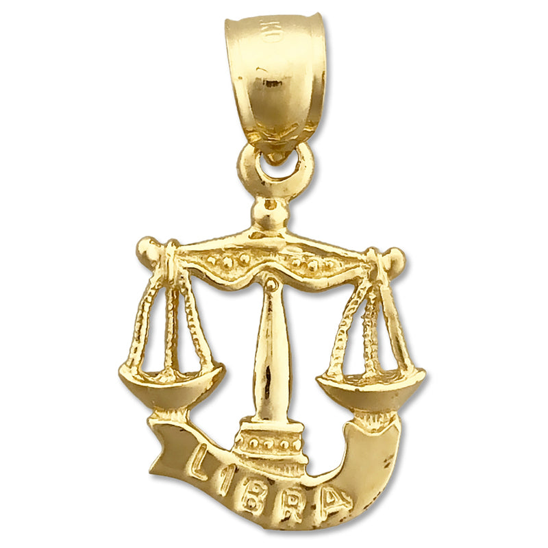 14K Gold 3-D Zodiac Libra Charm