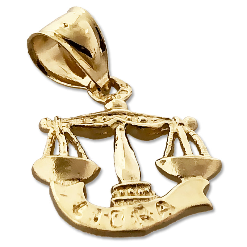 14K Gold 3-D Zodiac Libra Charm