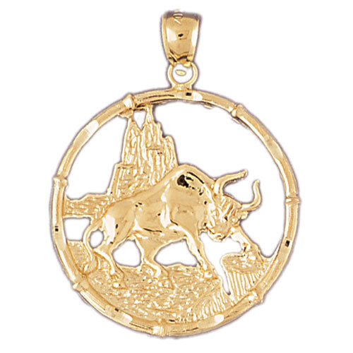 14K Gold Ox Chinese Zodiac Pendant