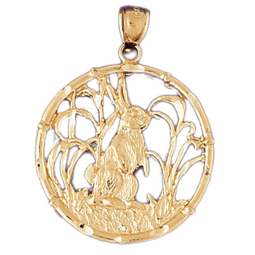 14K Gold Rabbit Chinese Zodiac Pendant