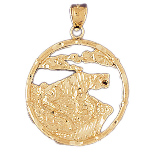 14K Gold Tiger Chinese Zodiac Pendant