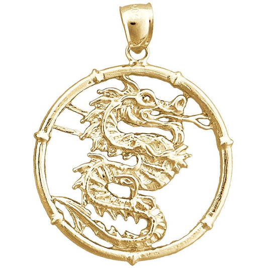 14K Gold Dragon Chinese Zodiac Pendant