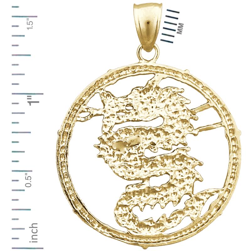 14K Gold Dragon Chinese Zodiac Pendant