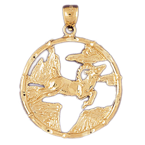 14K Gold Goat Chinese Zodiac Pendant