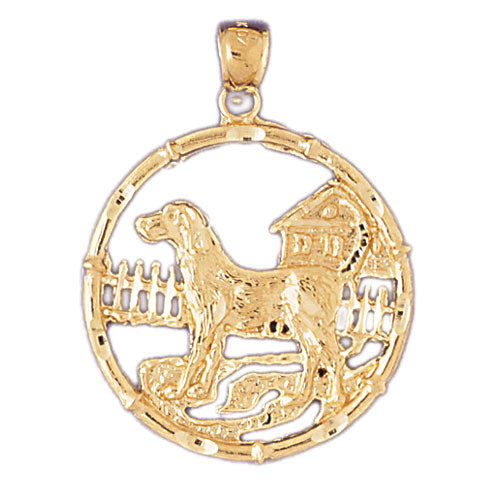 14K Gold Dog Chinese Zodiac Pendant