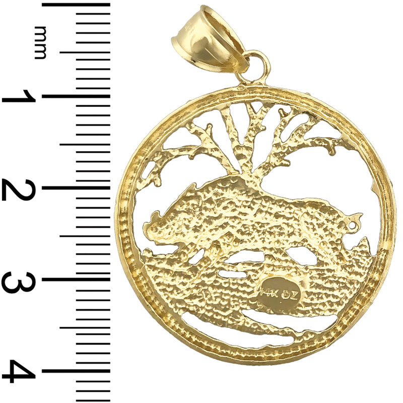 14K Gold Pig Chinese Zodiac Pendant