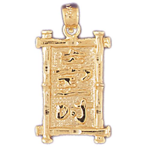 14K Gold Longevity Chinese Symbol Charm