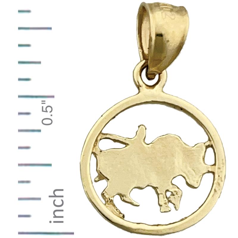 14K Gold Taurus Zodiac Circle Charm