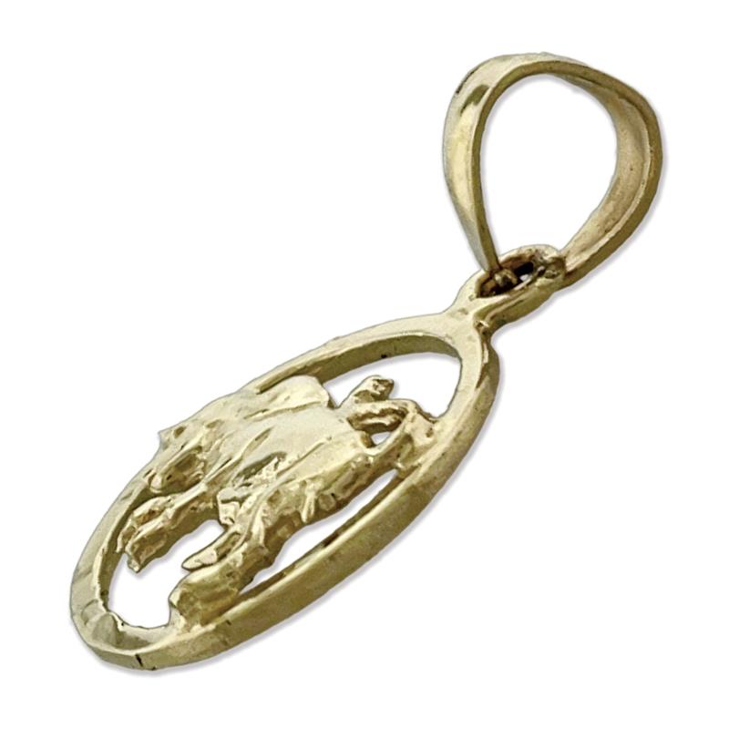 14K Gold Taurus Zodiac Circle Charm