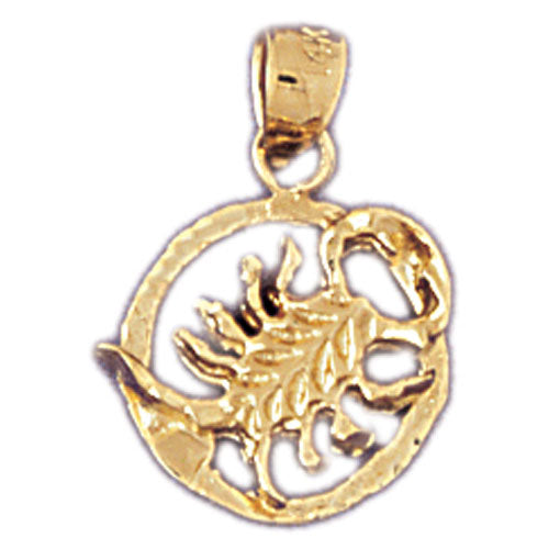 14K Gold Scorpio Zodiac Circle Charm