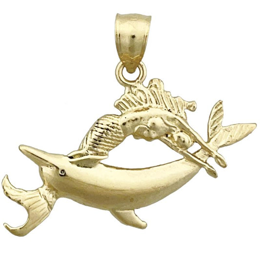 14K Gold Zodiac Pisces Pendant