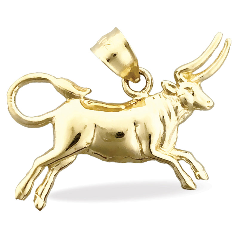 14K Gold Zodiac Taurus Pendant