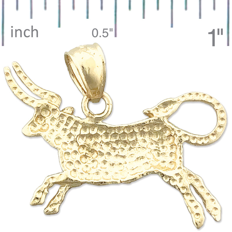 14K Gold Zodiac Taurus Pendant