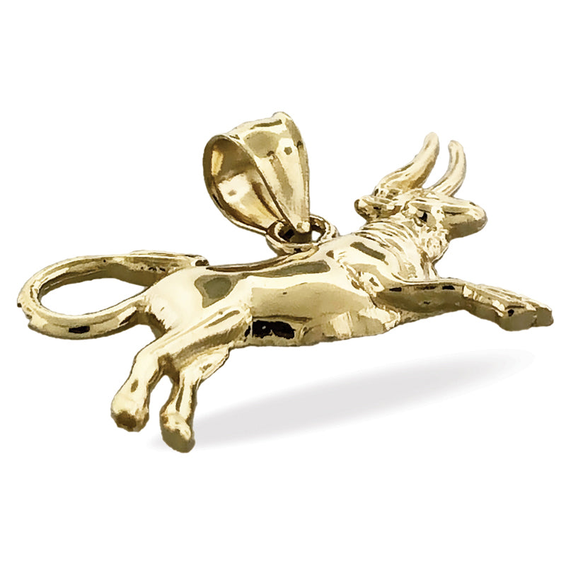 14K Gold Zodiac Taurus Pendant