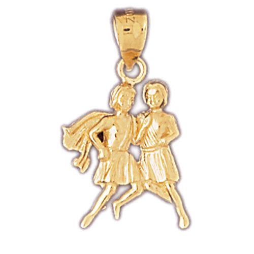 14K Gold Zodiac Gemini Charm