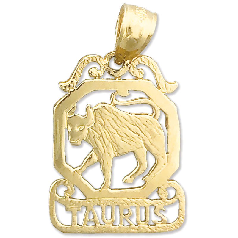 14K Gold Taurus Zodiac Charm