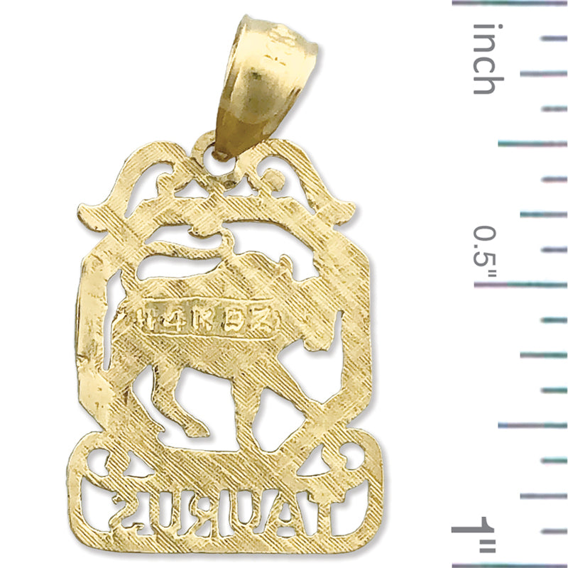 14K Gold Taurus Zodiac Charm