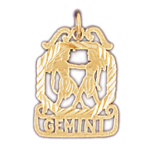 14K Gold Gemini Zodiac Charm