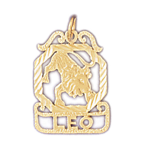 14K Gold Leo Zodiac Charm