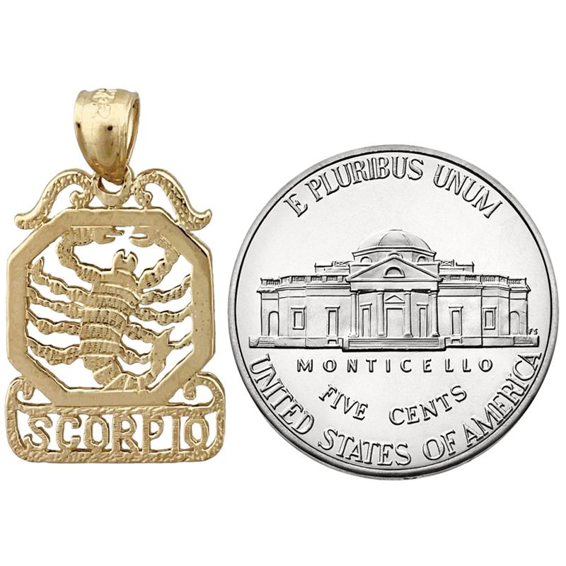 14K Gold Scorpio Zodiac Charm