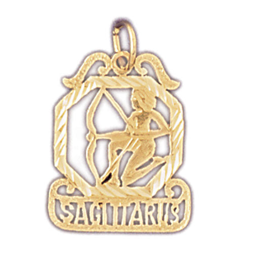 14K Gold Sagittarius Zodiac Charm