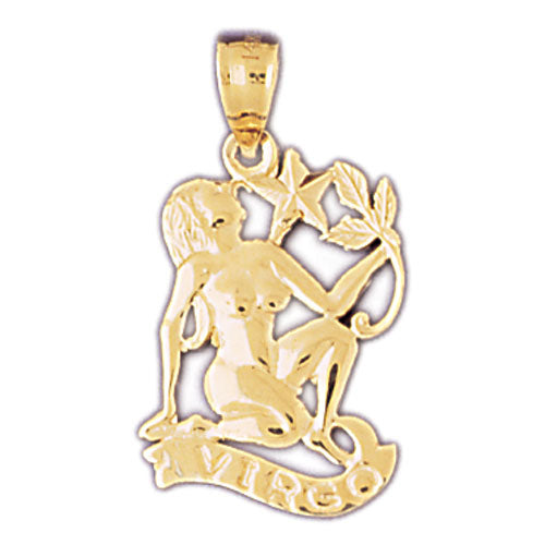 14K Gold 20MM Zodiac Virgo Charm