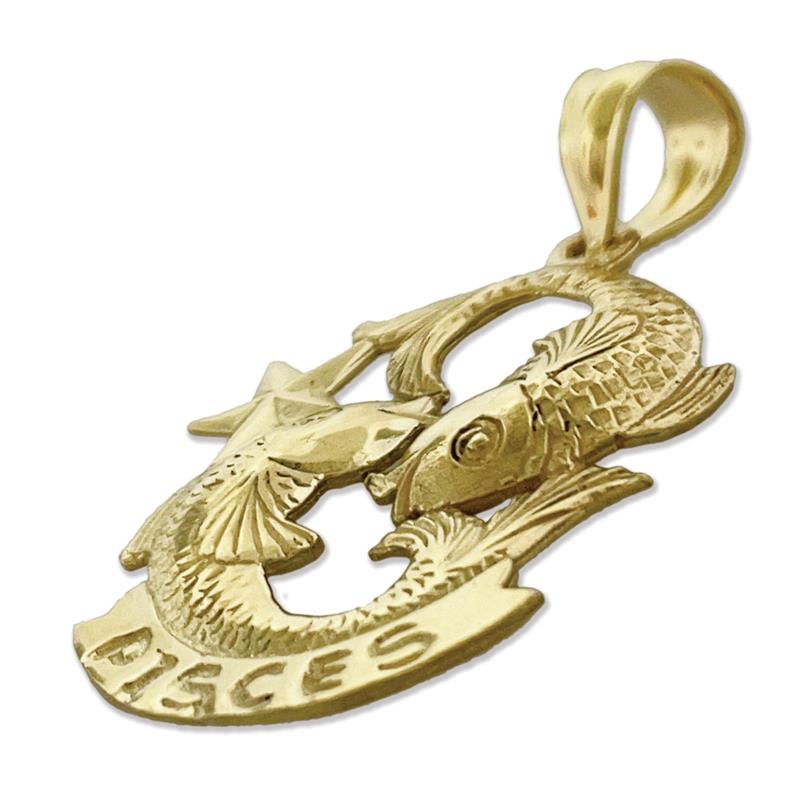 14K Gold 20MM Zodiac Pisces Charm