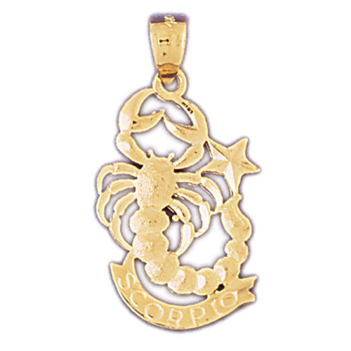 14K Gold 20MM Zodiac Scorpio Charm