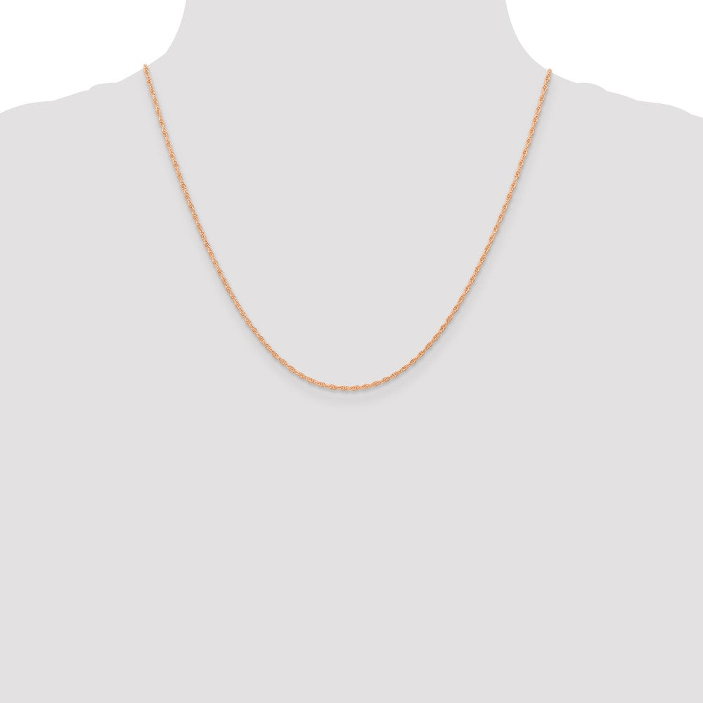 14K Rose Gold 20 inch Carded 1.15mm Cable Rope with Spring Ring Clasp Chain Necklace