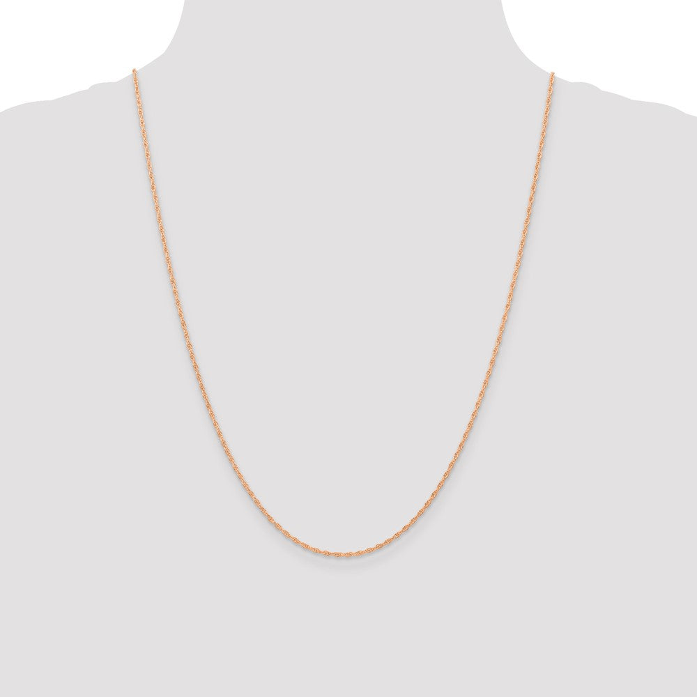 14K Rose Gold 24 inch Carded 1.15mm Cable Rope with Spring Ring Clasp Chain Necklace