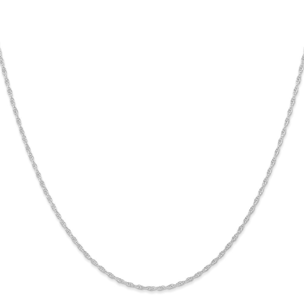 14K White Gold 18 inch Carded 1.15mm Cable Rope with Spring Ring Clasp Chain Necklace