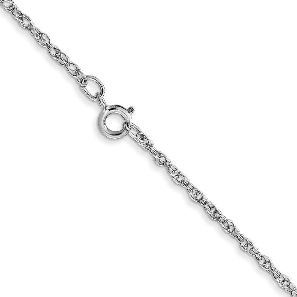 14K White Gold 18 inch Carded 1.15mm Cable Rope with Spring Ring Clasp Chain Necklace