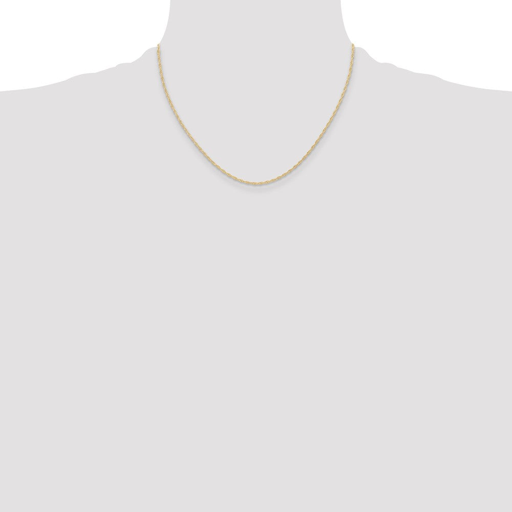 14K Yellow Gold 18 inch Carded 1.15mm Cable Rope with Spring Ring Clasp Chain Necklace