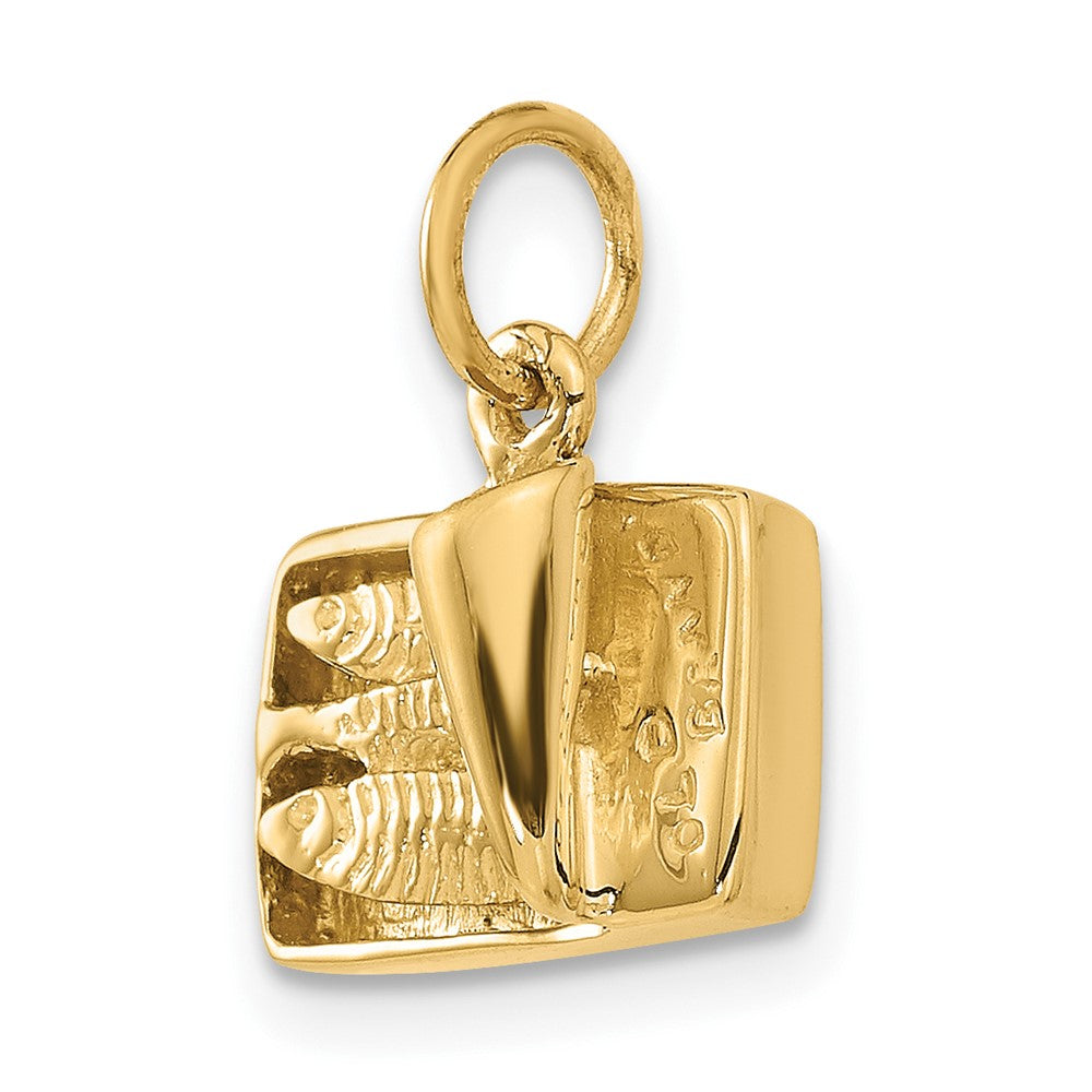 14K Yellow Gold 3D Sardine Can Charm